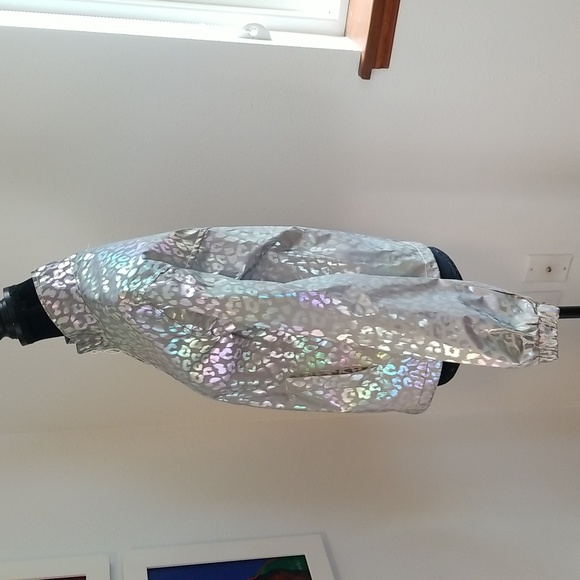 ANGEL KISS Iridescent Ocelot Print Rain Jacket Small NWT - Picture 5 of 8